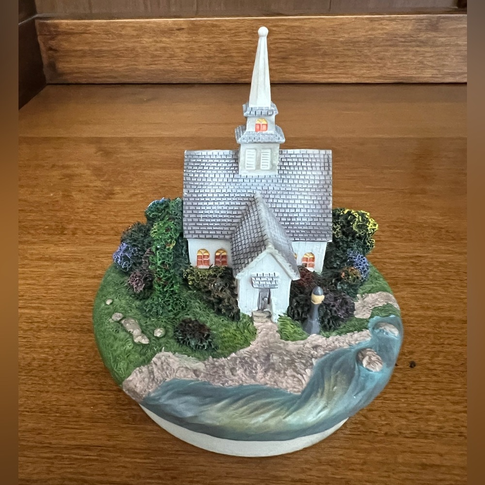 2002 Thomas Kinkade candle topper titled “The Forest Chapel” 3” Base.
